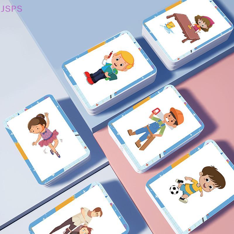 JSPS 50pcs What Am I Doing Flash Cards Conversation Flashcards Action ...