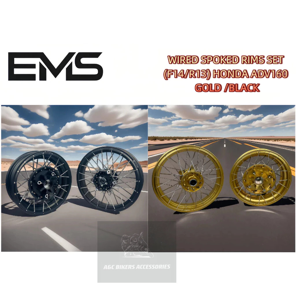 Honda Adv160 Sport Rim Wired Spoked Tubeless Rims Set (F14/R13 ...