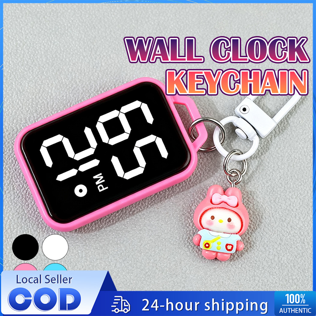 Mini Sanrio LED Keychain Pocket Watch Square Hanging Watch Portable ...