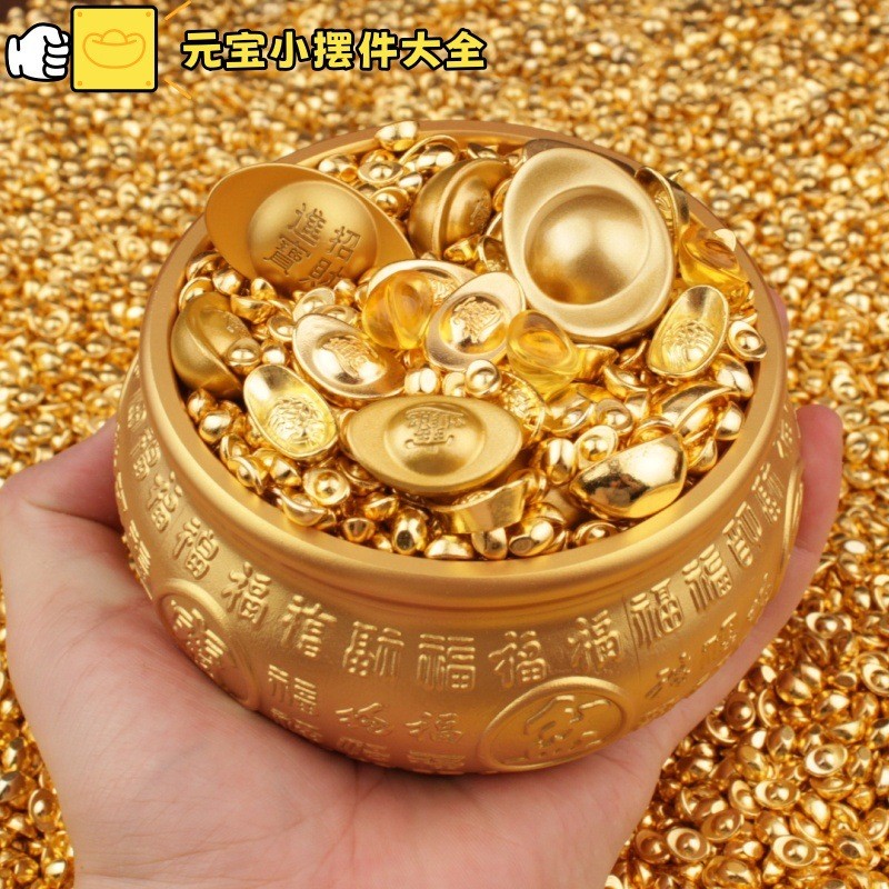 Gold Ingot Sand Gold Ingot Solid Ingot Ornaments Lucky Mini Small Ingot ...