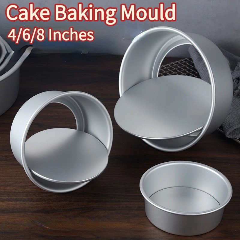 Round Cake Pan 4/6/8 Inch Removable Bottom Aluminum Alloy Baking Mold ...