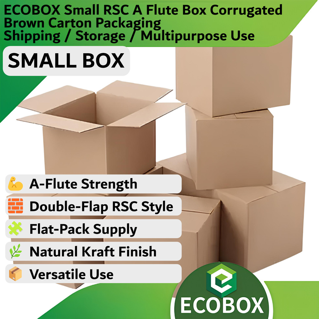 EcoBox - Small RSC A Flute Box Corrugated Brown Carton Packaging ...