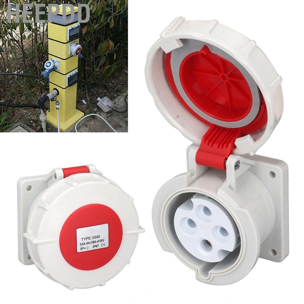HEEPDD Concealed Socket 3 Phase 4 Pin Industrial Connector IP67 Water ...