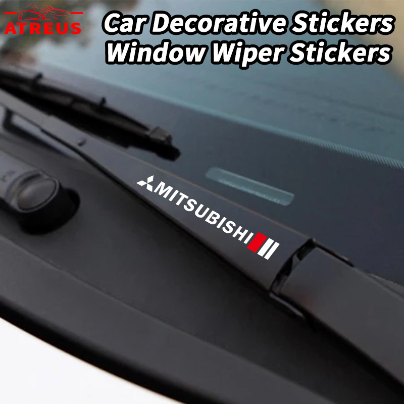 2Pcs Mitsubishi Car Sticker Car Window Wiper Stickers Auto Decor Decals ...