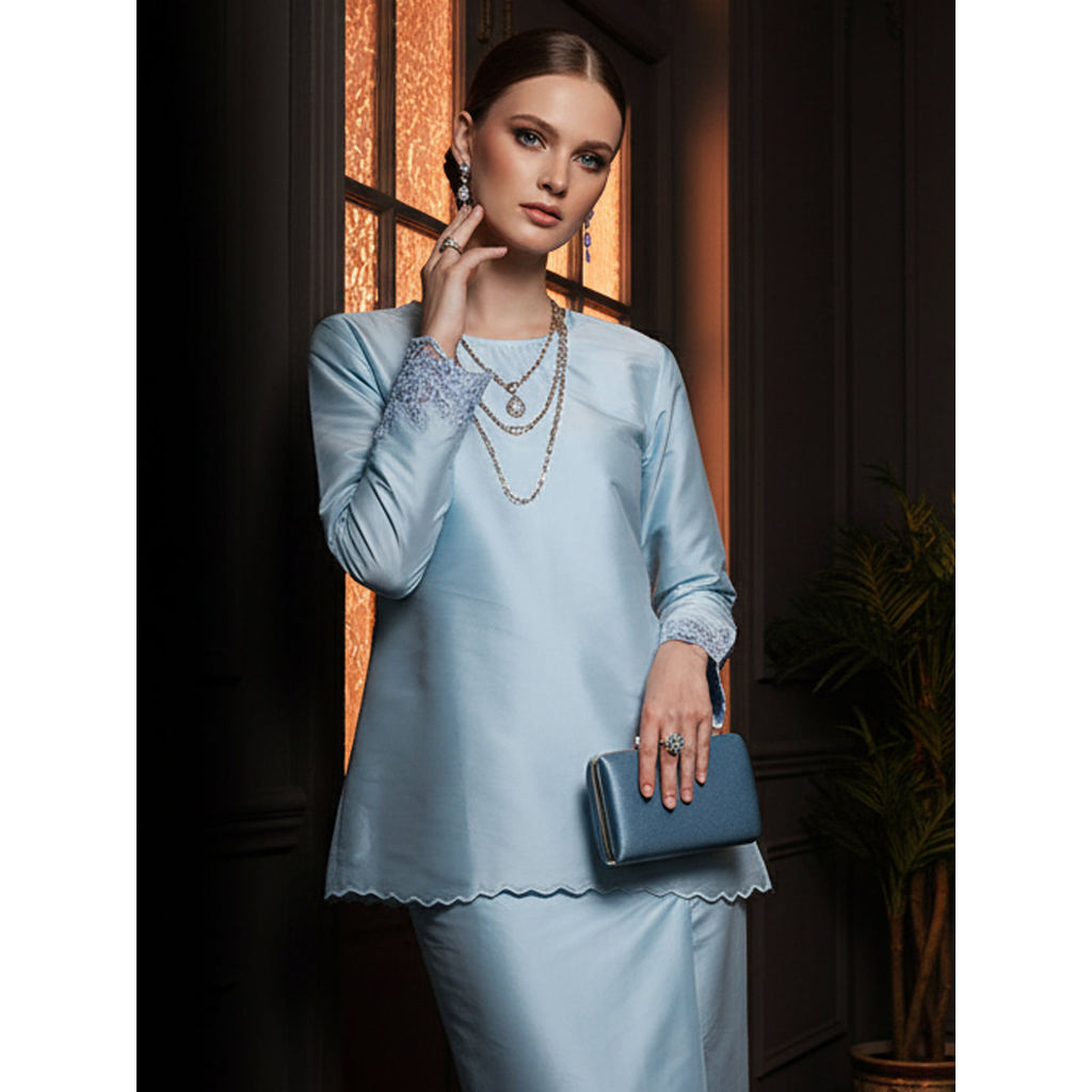 BAJU KURUNG KEDAH RAISA (BABY BLUE) | Shopee Malaysia