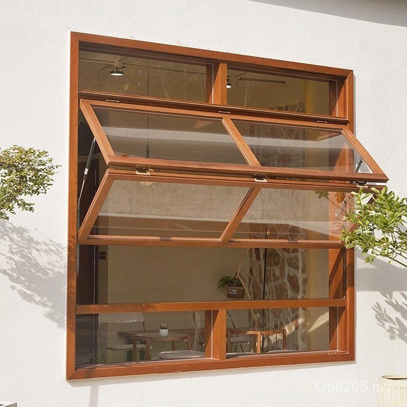 Log Retro Window Frame Folding Window Upper Lower Influencer Old Elm B ...