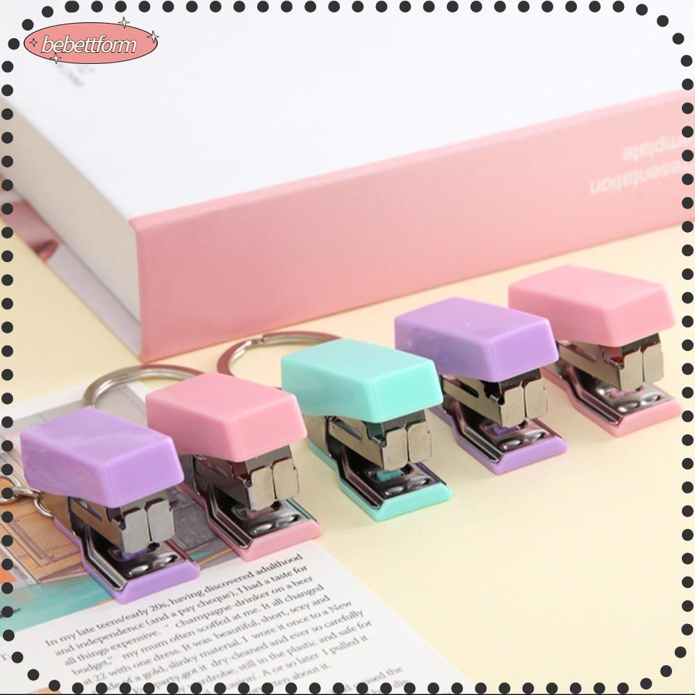 LIKE Keychain, Metal ABS Mini Stapler, Portable Solid Color Cute ...