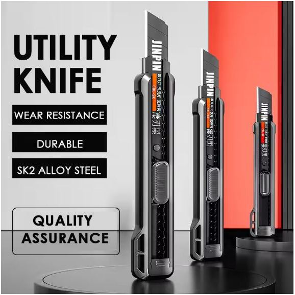 Heavy Duty Cutter Ultra Sharp Utility Knife Black Blade Cutter Cutting ...