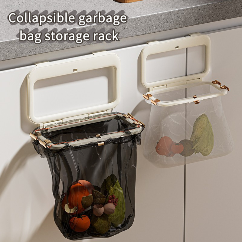 Foldable Kitchen Trash Rack | Wall-Mounted Hanging Trash Bag ...