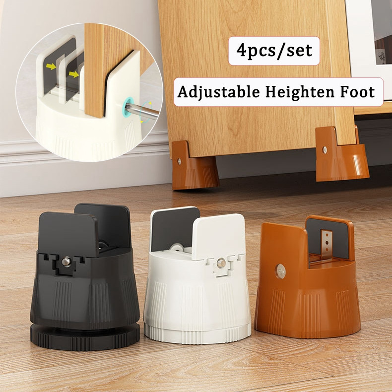 Adjustable 4pcs Increase Table Height Foot Pad Furniture Legs ...