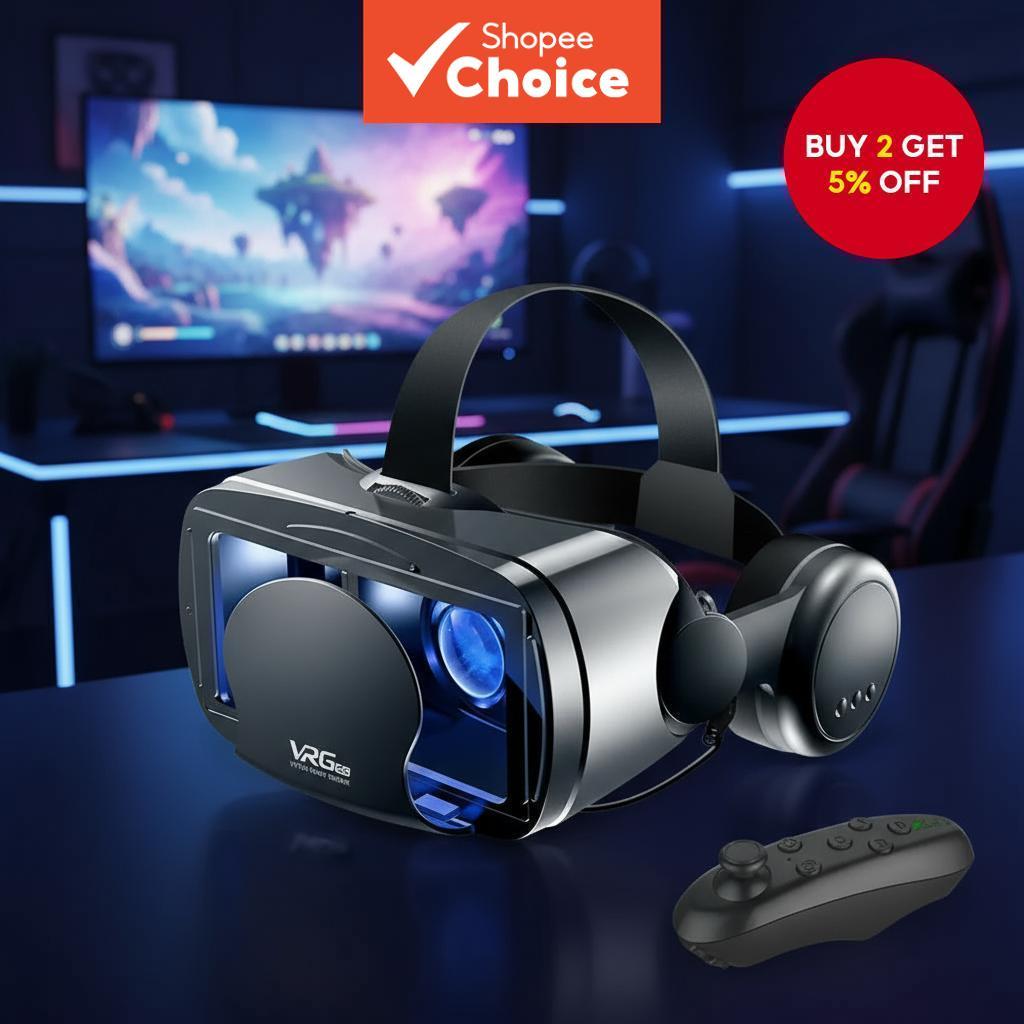 Smart 3D VR Headset Virtual Reality Glasses Helmet for Smartphones with ...