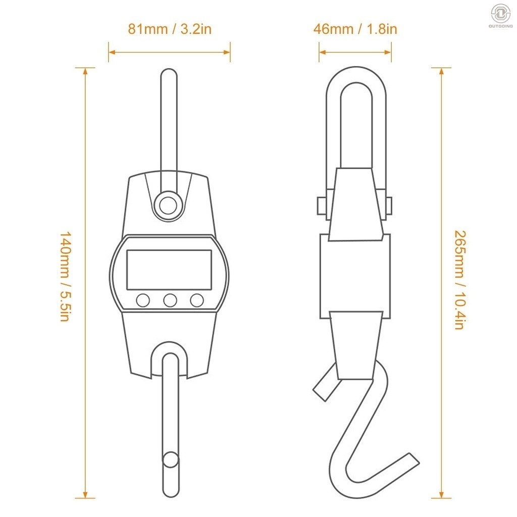 300kg/50g Electronic Crane Scale Digital Hanging Scale Mini Hoisting ...