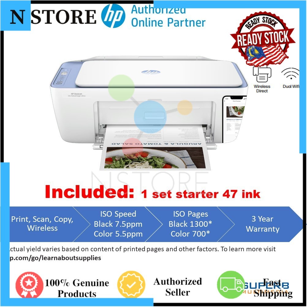 HP DeskJet 4928 Ink Advantage Ultra Printer - Print/Scan/Copy/Wireless ...