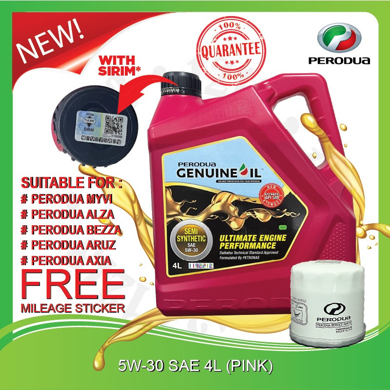 ORI SIRIM PERODUA SEMI 5W30 4L BEZZA AXIA ALZA MYVI ARUZ ATIVA VIVA ...