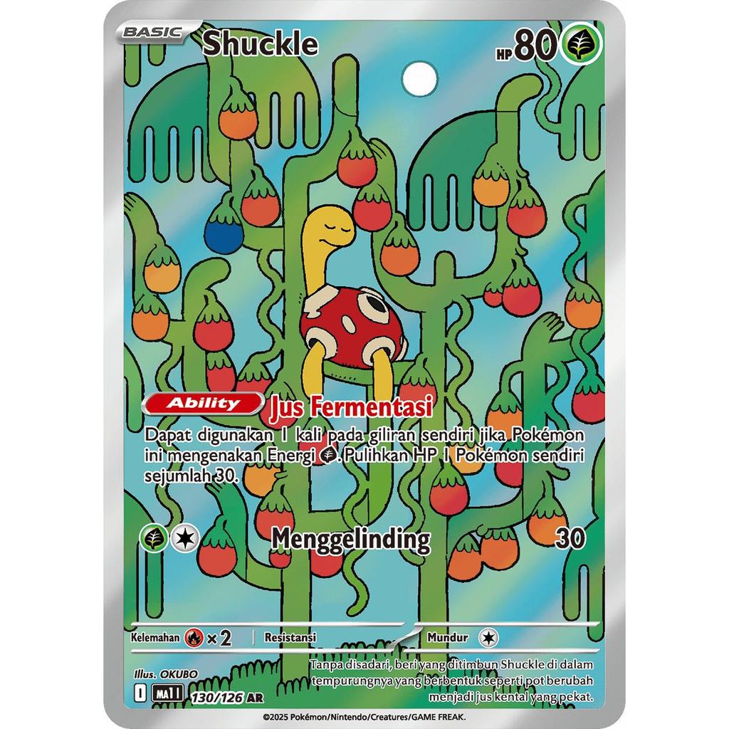 TCG Shuckle AR 130/126 HOLO MA1 Evolution Mega CARD POKEMON INDONESIA ...