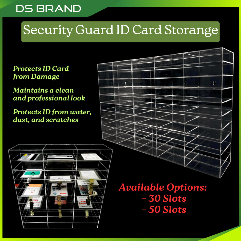 Acrylic Guard House/Security Guard ID Card Storage 30 Slot. | Shopee ...