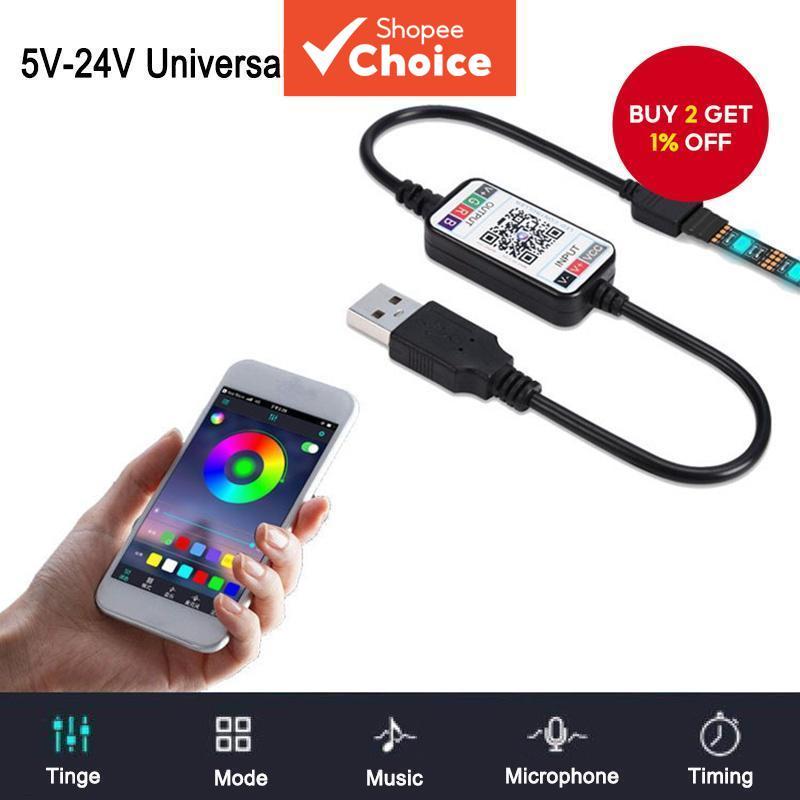 Mini LED Bluetooth RGB LED Strip Light Controller Wireless Smartphone ...