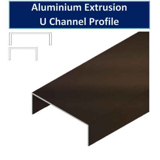 MB Aluminium Extrusion U Channel Frame Profile Dark Bronze Color Black ...