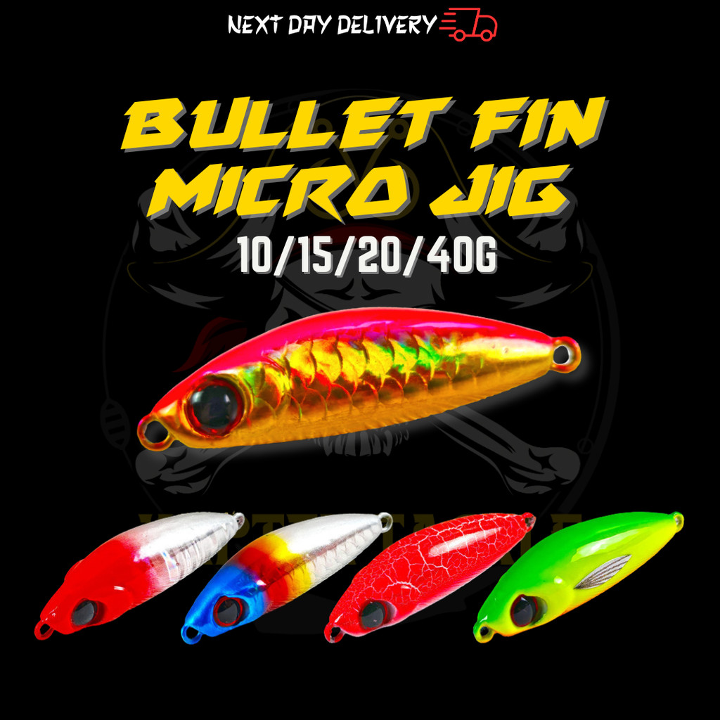 Umpan Jig Bullet Fin 10/15/20/40g Micro Jig Light Jig Laser 3D Body ...