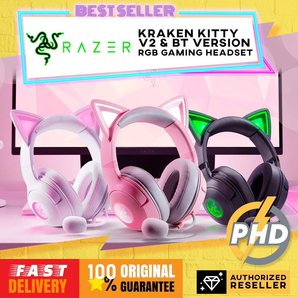 Razer Kraken Kitty V2 BT Wireless/ V2 Wired RGB Gaming Headset | Shopee ...
