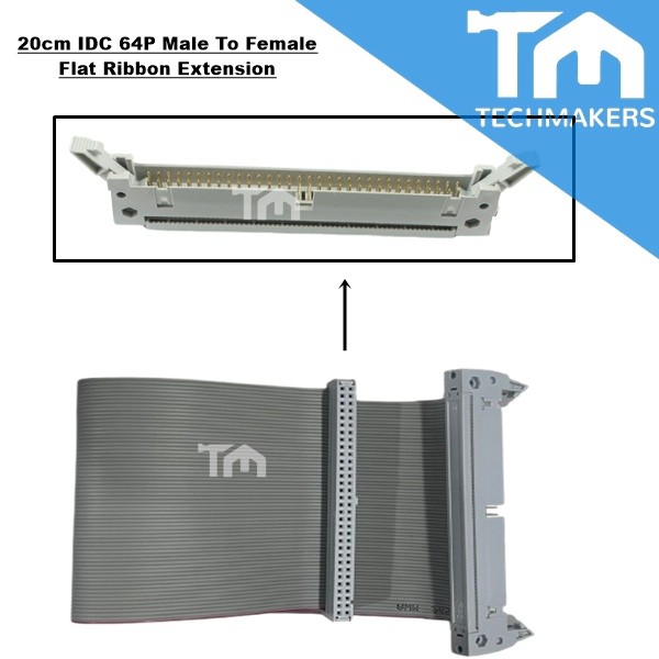 IDC 64P Male-to-Female/Female-to-Female Flat Ribbon Extension 26-AWG 2.54mm Pitch For ICT Machine Conversion Convert