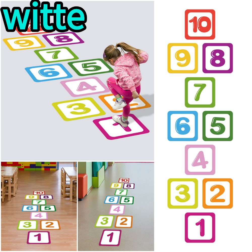WITTE Hopscotch Floor Stickers, Parent-child Multicolor Lattice Number ...