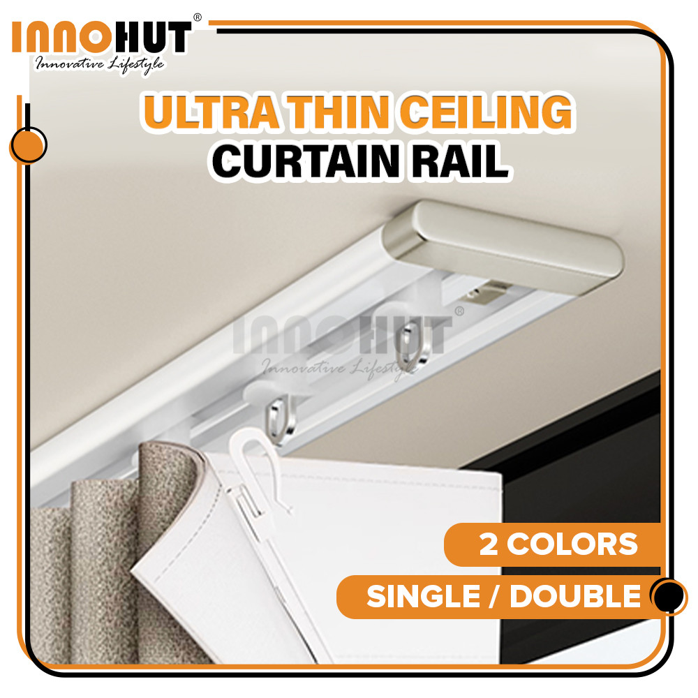 [Full Set] Innohut Rel Langsir Aluminium Curtain Rail Aluminum Curtain ...