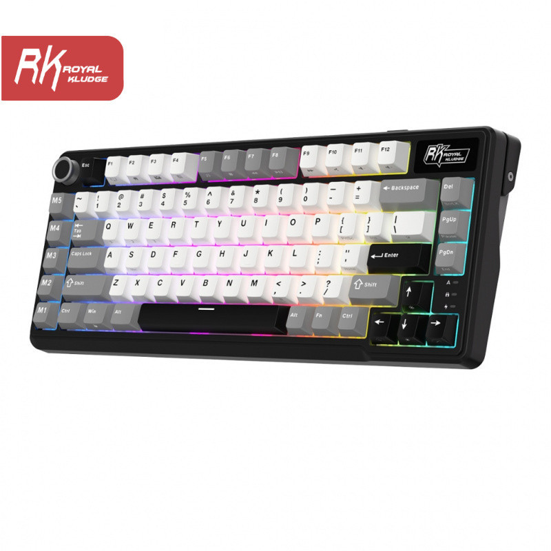RK ROYAL KLUDGE L75 Knight 85 Key Diy Tri-Mode RGB Wired Bluetooth 2.4G ...