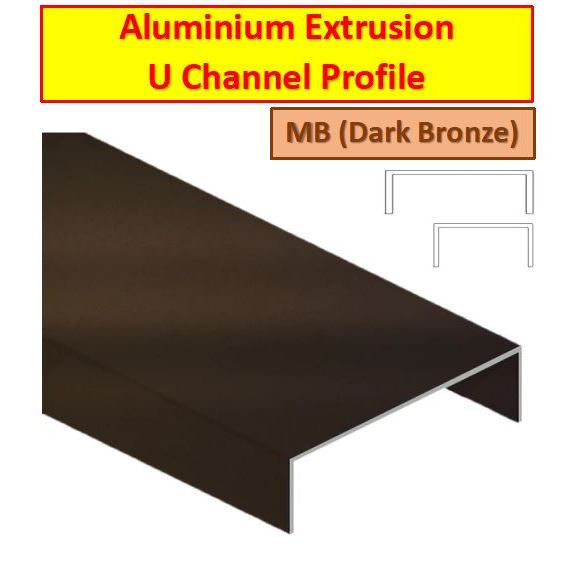 MB Aluminium Extrusion U Channel Frame Profile Dark Bronze Color ...
