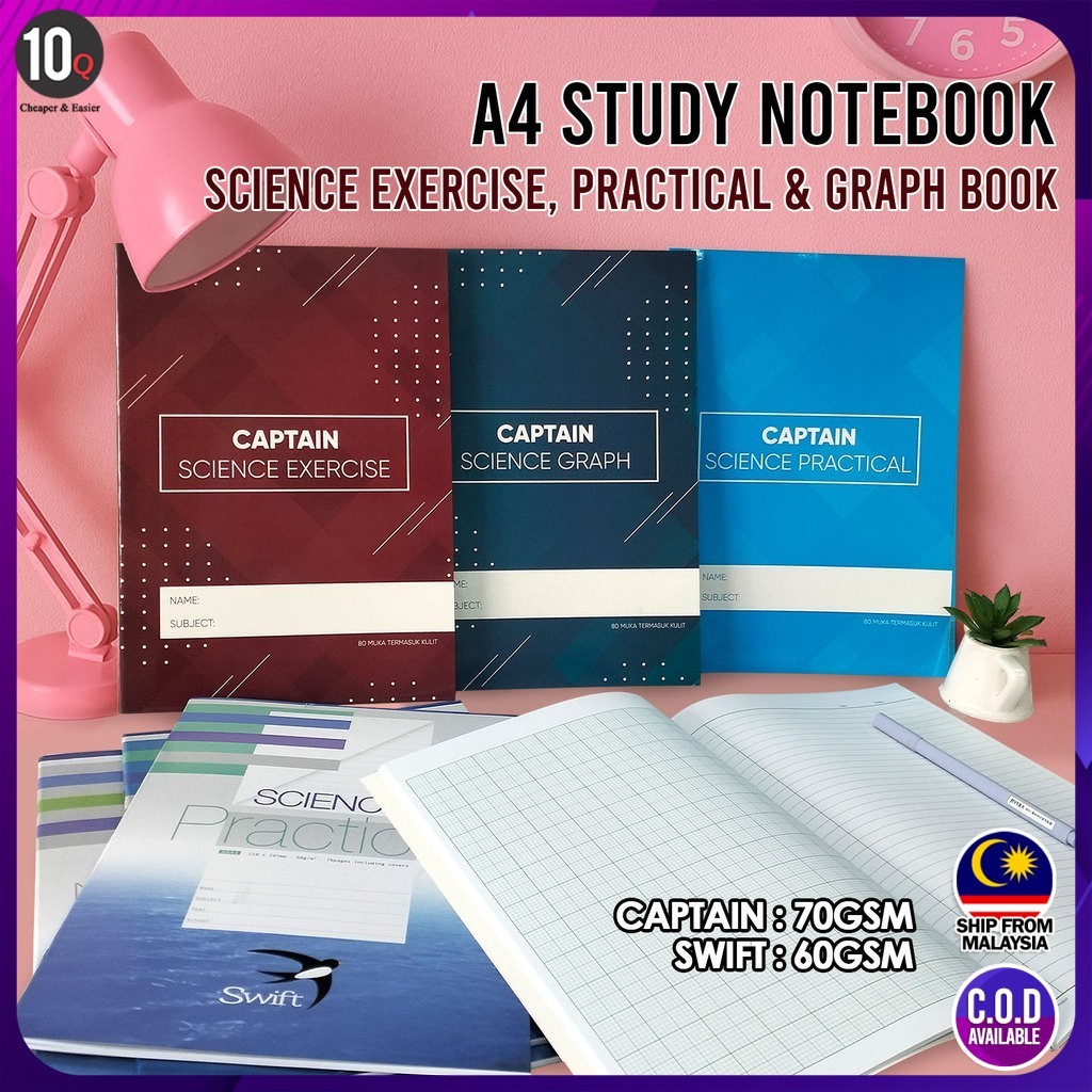 VCR A4 Study Exercise Book Science Graph Science Practice Notebook ...