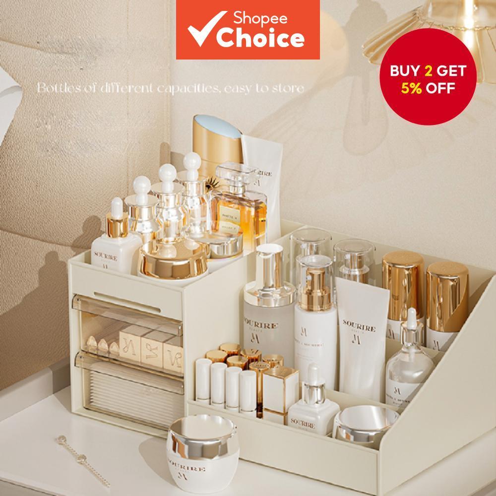 Cosmetics Storage Box Drawer Style Desktop Dressing Table Storage Rack ...