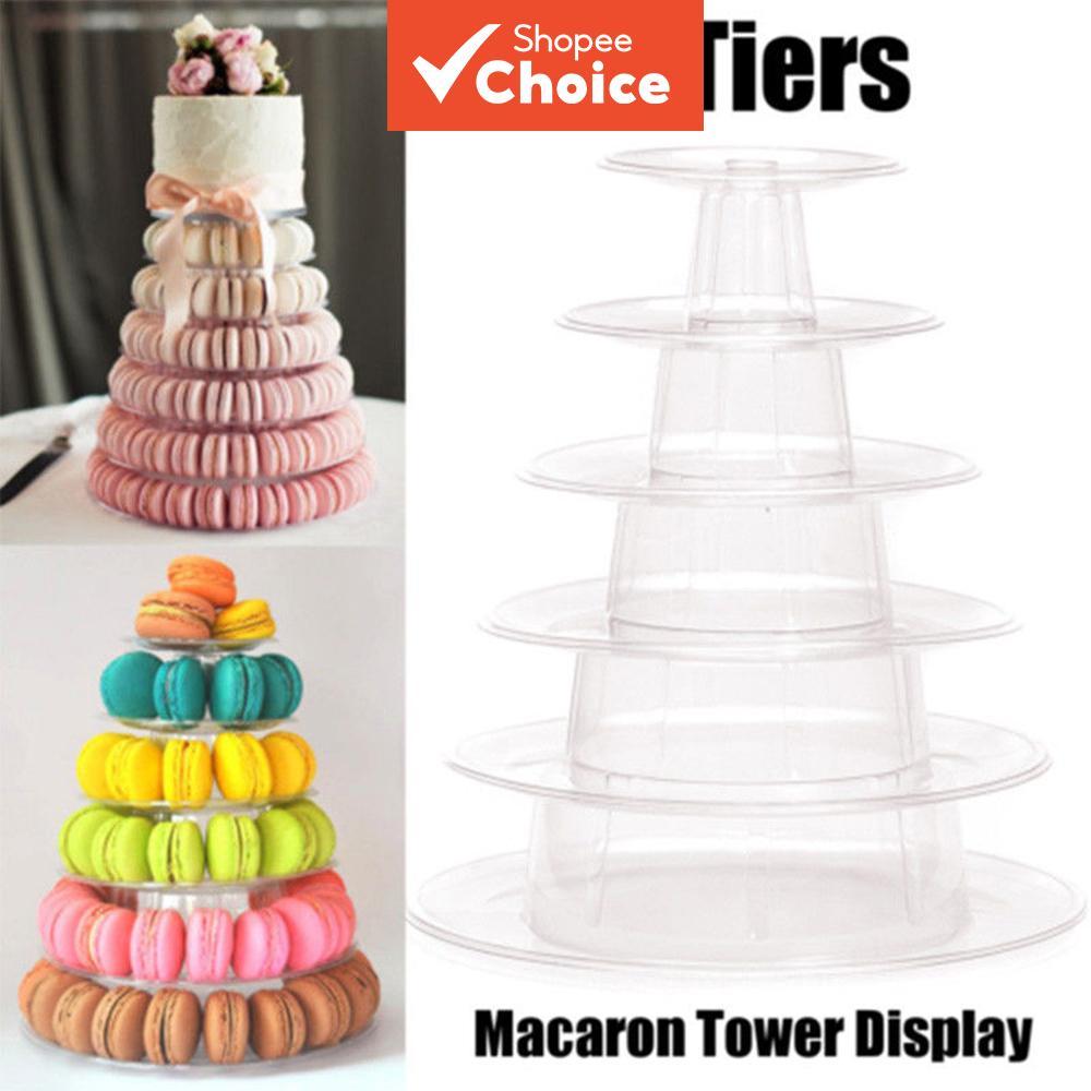 6-layer circular macaron tower cake rack PVC tray display rack suitable ...