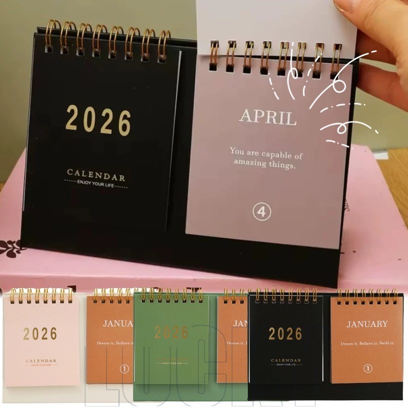 2026 Dual Row Vertical Desk Calendar - Memo Booklet - with ...