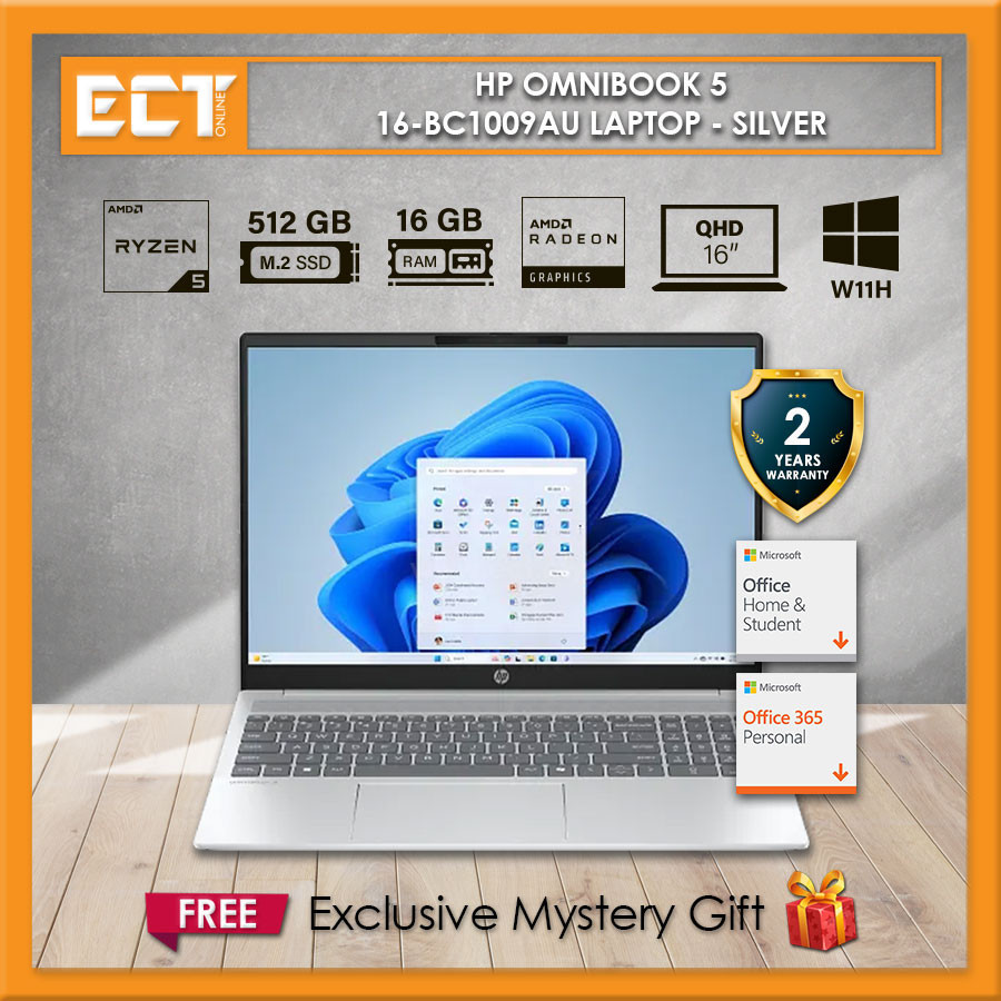 HP OmniBook 5 16-BC1009AU Laptop (R5-8540U 4.9GHz,16GB D5,512GB SSD,ATI ...