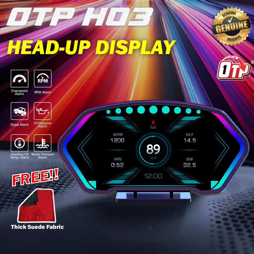 OTP-H03 P3 OBD2 Meter Gauge Meter Car GPS Alarm Speed Head-Up LCD ...