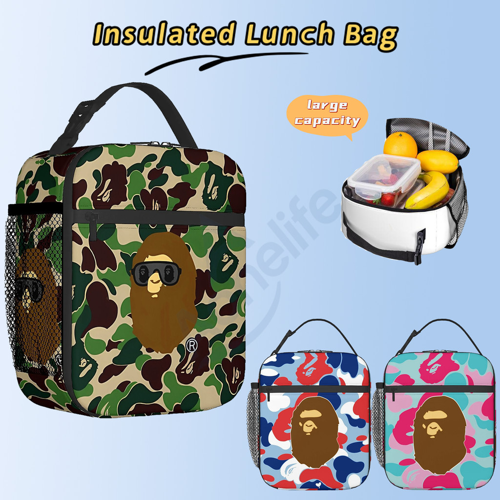 BAPE Insulated Lunch Bag Thermal Cooler Picnic Container Box Lunch Food ...