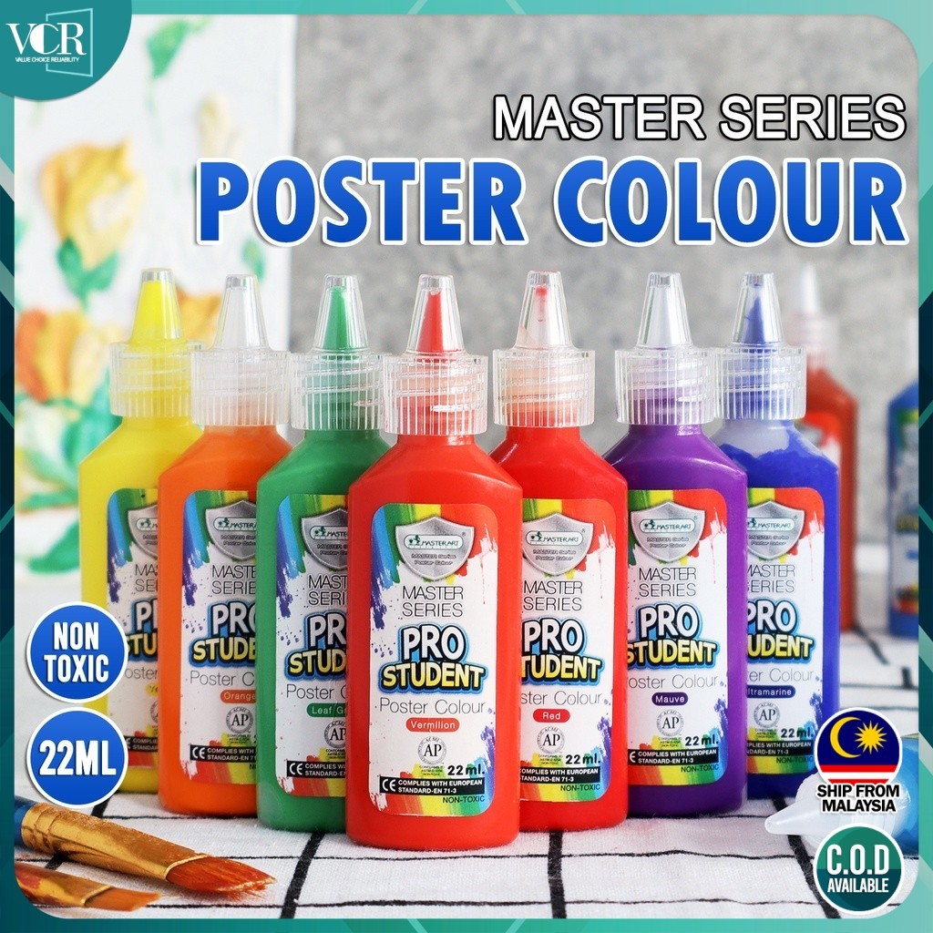 VC Art Master Series 22ML Poster Colour Non Toxic Painting Drawing Pro ...