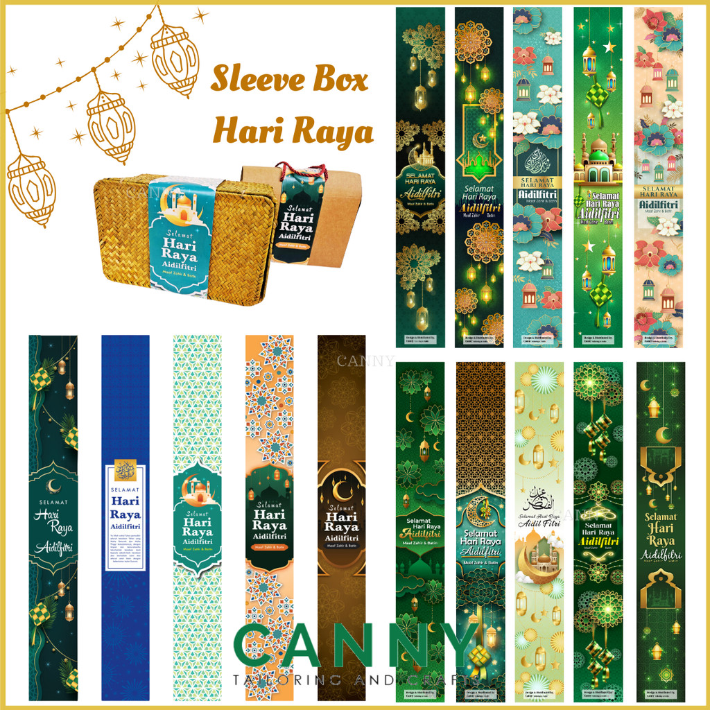 10PCS LABEL PANJANG DESIGN HARI RAYA FOR BOX / HARI RAYA BASKET LABEL ...