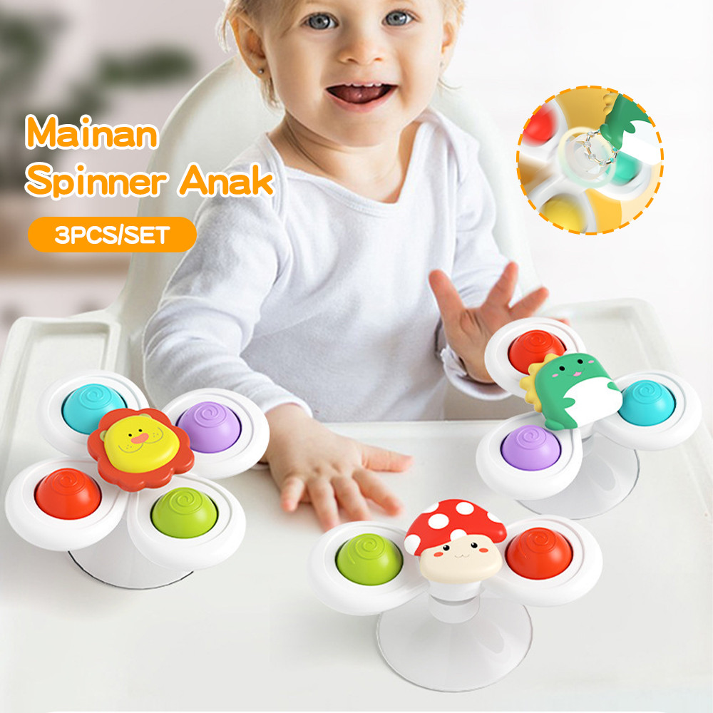 BN 3Pcs/Set Baby Spinner Toys Kids Bath Toys Finger Spinning Toy Wall ...