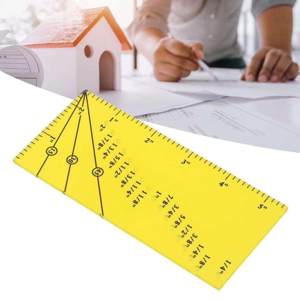 floorr Pssopp Bright Yellow Magnetic Seam Acrylic Ruler with Nonslip ...