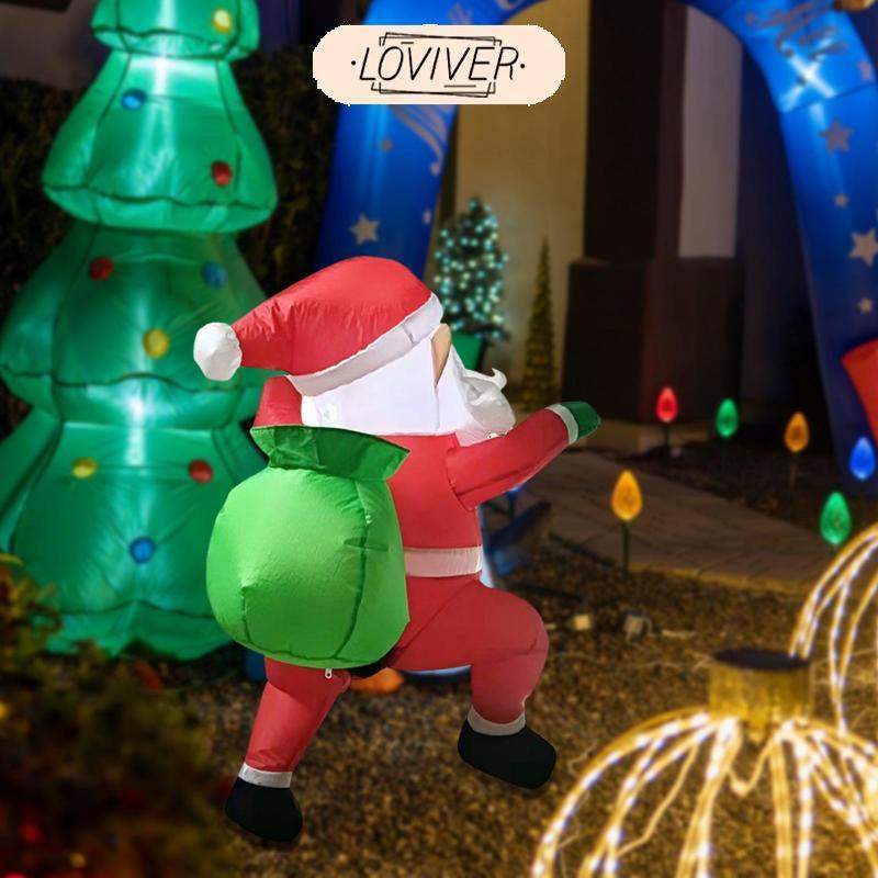 LOVIVER Climbing Window Inflatable Santa Claus Suction Santa Carrying ...