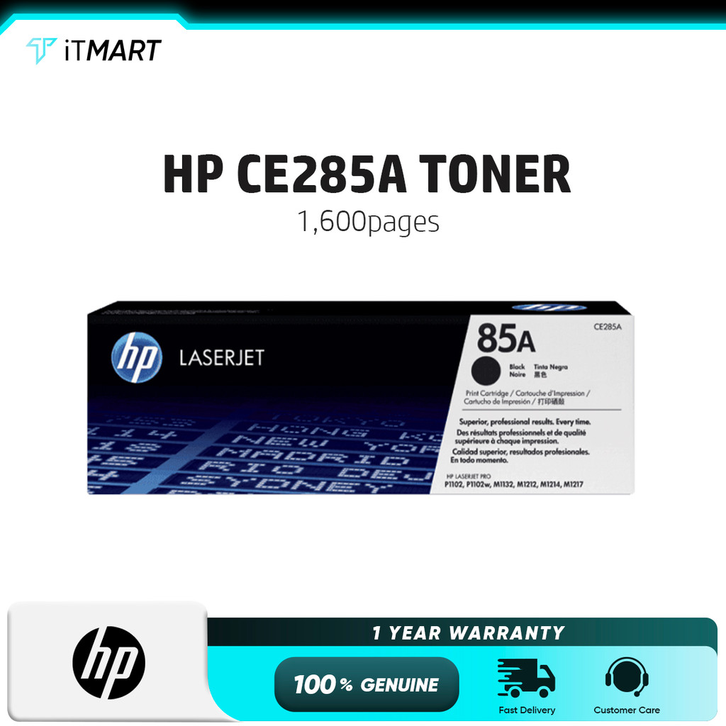 HP CE285A 285A 85A Original Laserjet Mono Toner Cartridge / 1.6k Pages ...