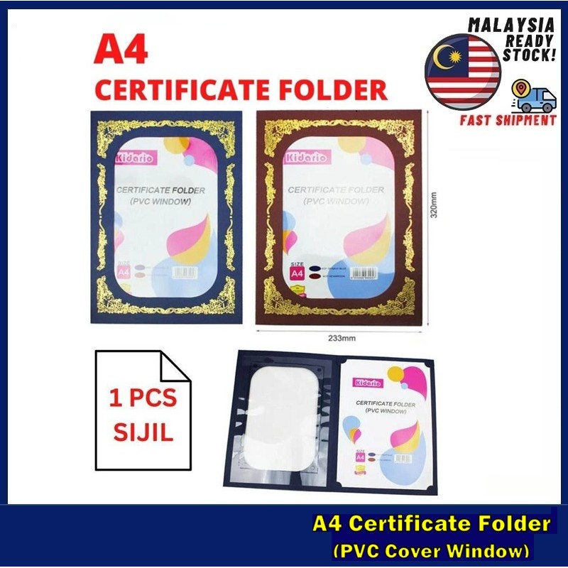 [50 PCS/Pack] A4 CERTIFICATE FOLDER ( PVC COVER WINDOW) / KAD SIJIL A4 ...