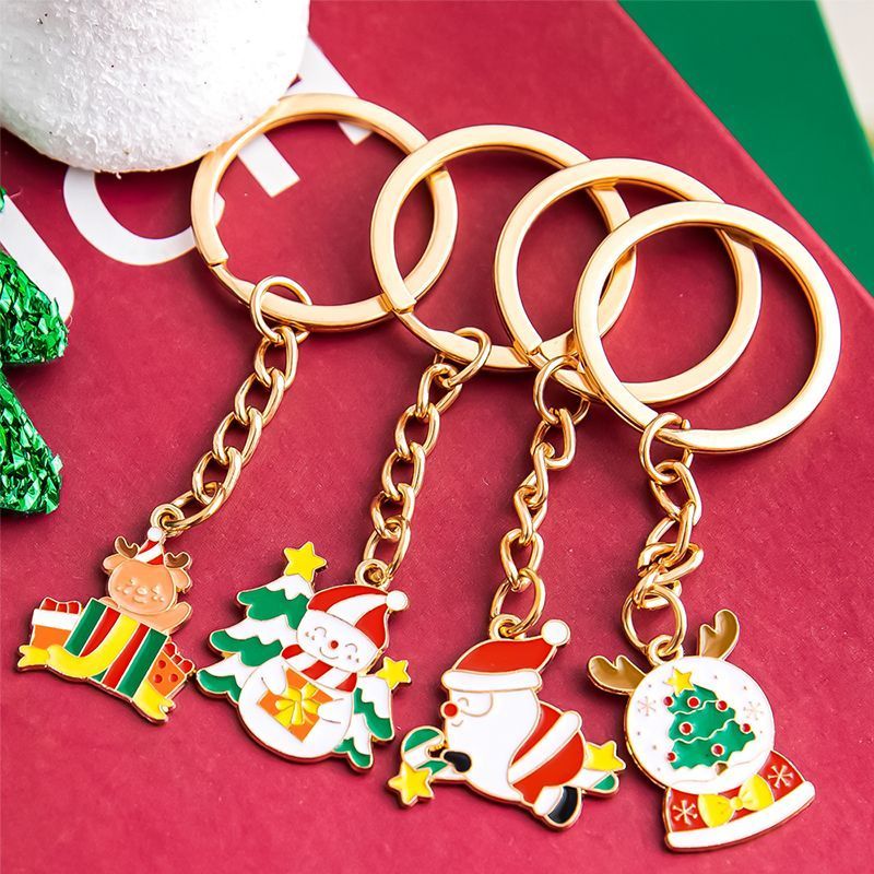 Cartoon Christmas Metal Keychain, Santa Claus Keyring, Christmas Gift ...