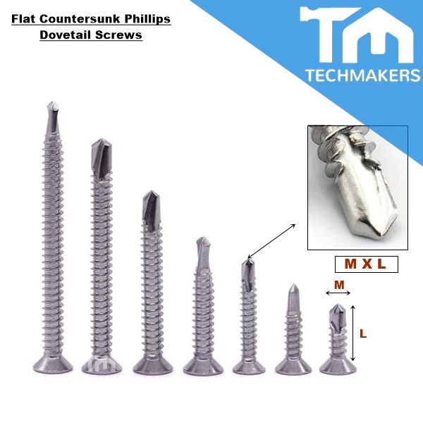 M4 10mm Drive Head Self Drilling Screws Metal Tek Screws Dovetail Screws Techmakers