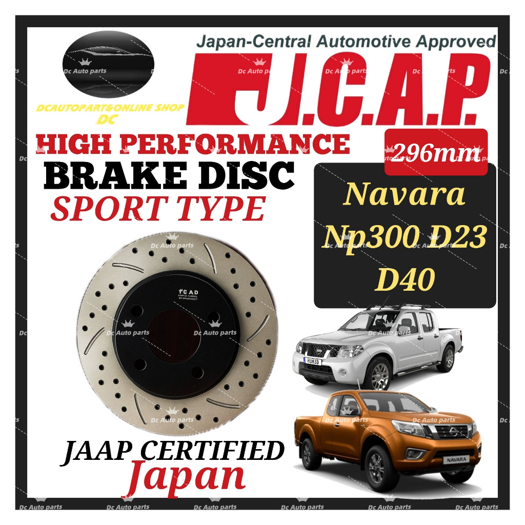 JCAP JAPAN NISSAN NAVARA D40 NP300 D23 DRILLED SLOTTED SPORT DISC ROTOR ...
