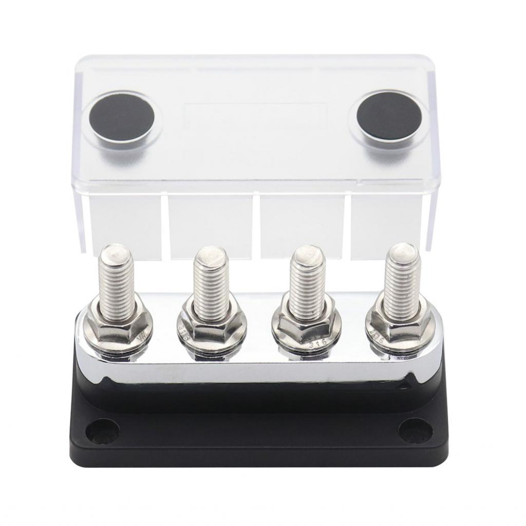 flyingshop 600A Power Distribution Block Bus Bar 4 x 3/8 Posts 48V DC ...