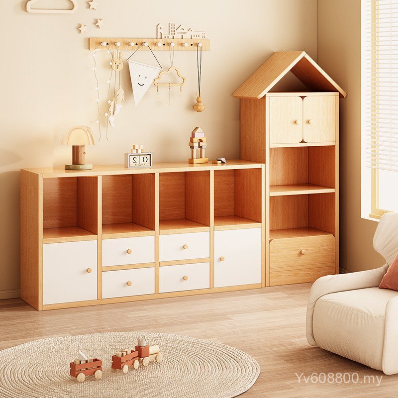 Cabinet Floor-standing Back Wall Storage Living Room Shelf Cabinet ...