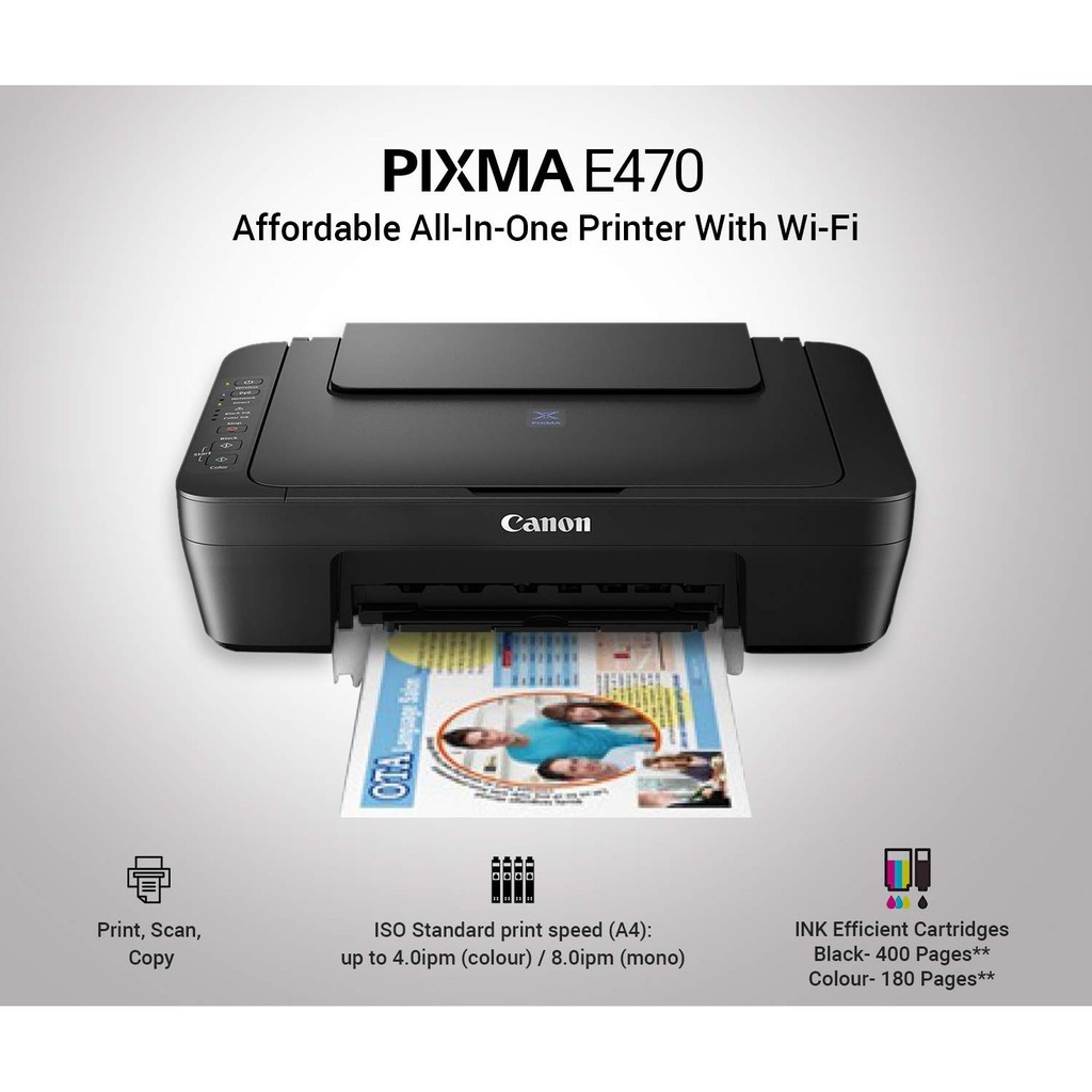 Canon Pixma 3 in 1 (Print Scan Copy) With WIFI Color Inkjet Printer ...