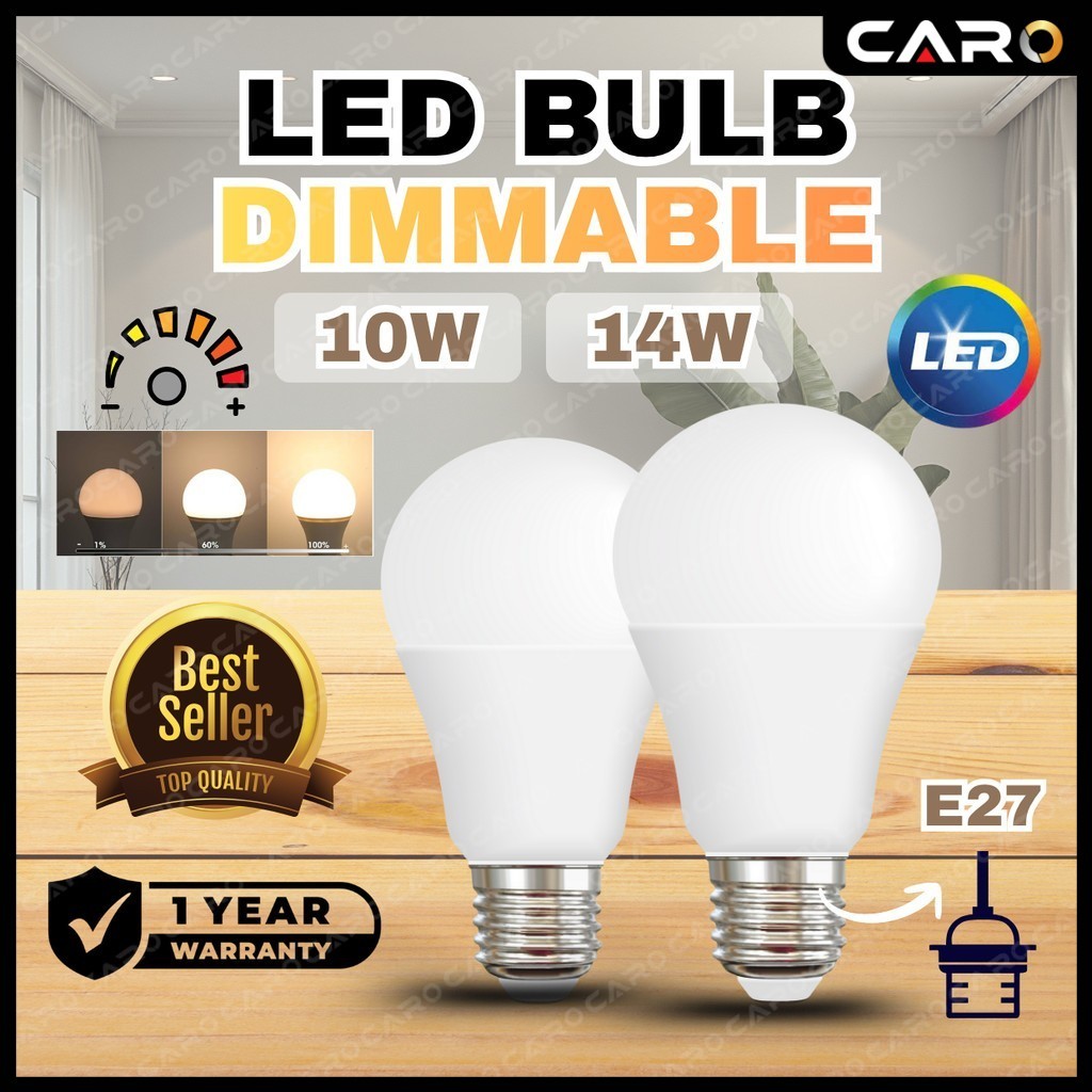 LED BULB 10W 14W E27 LAMP BULB DIMMER SWITCH WW/DL A60 A65 LEB BULB ...